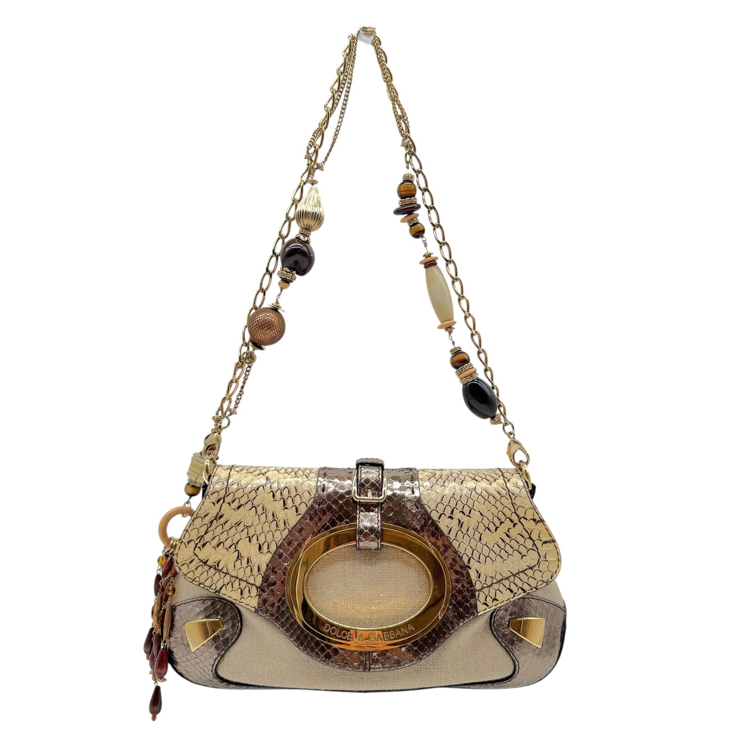 Dolce & Gabbana Python Beaded Shoulder Bag