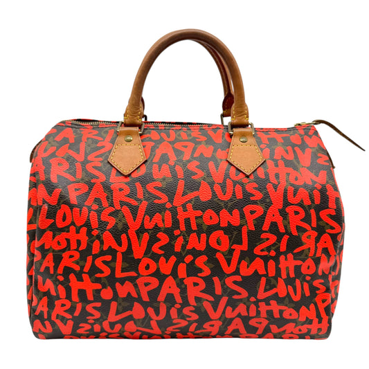 Louis Vuitton Speedy 30 Handbag Orange Graffiti 2000s
