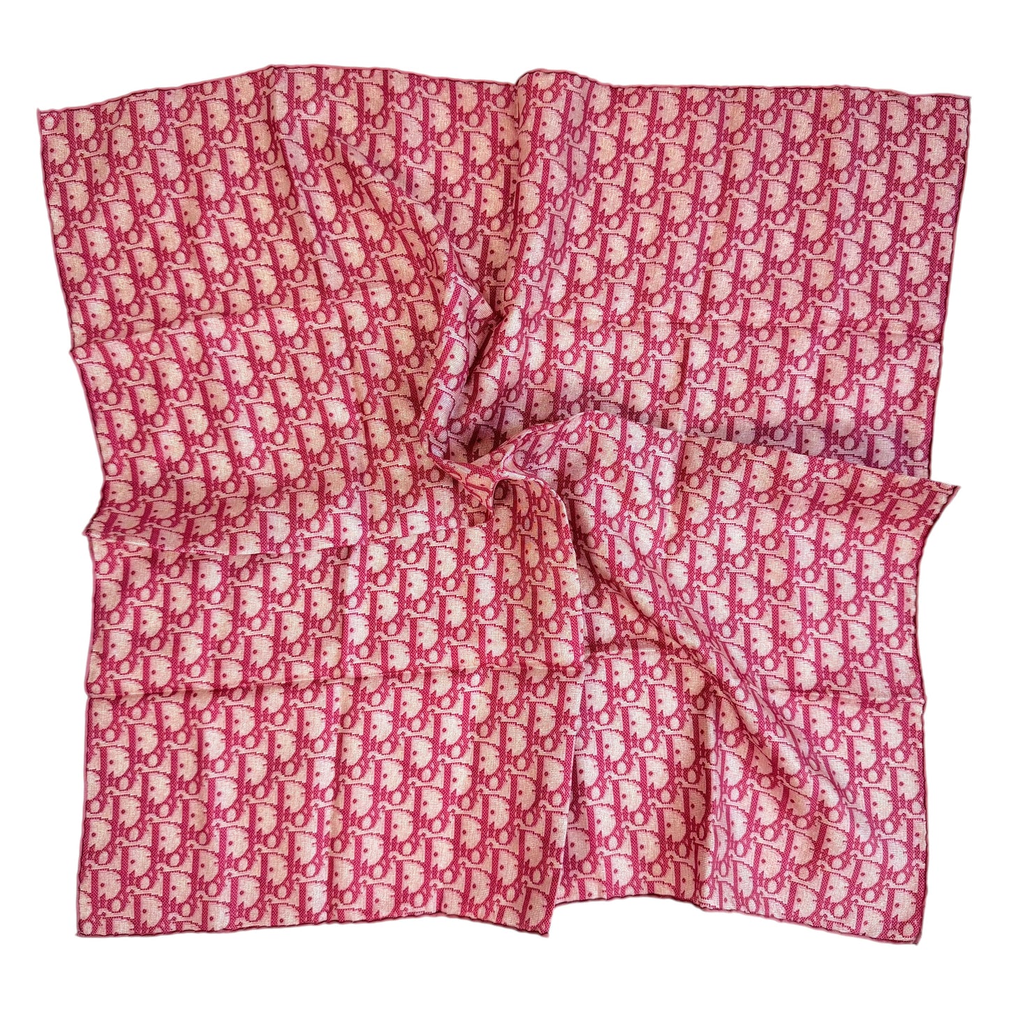Christian Dior Purple Trotter Monogram Print Silk Square Scarf