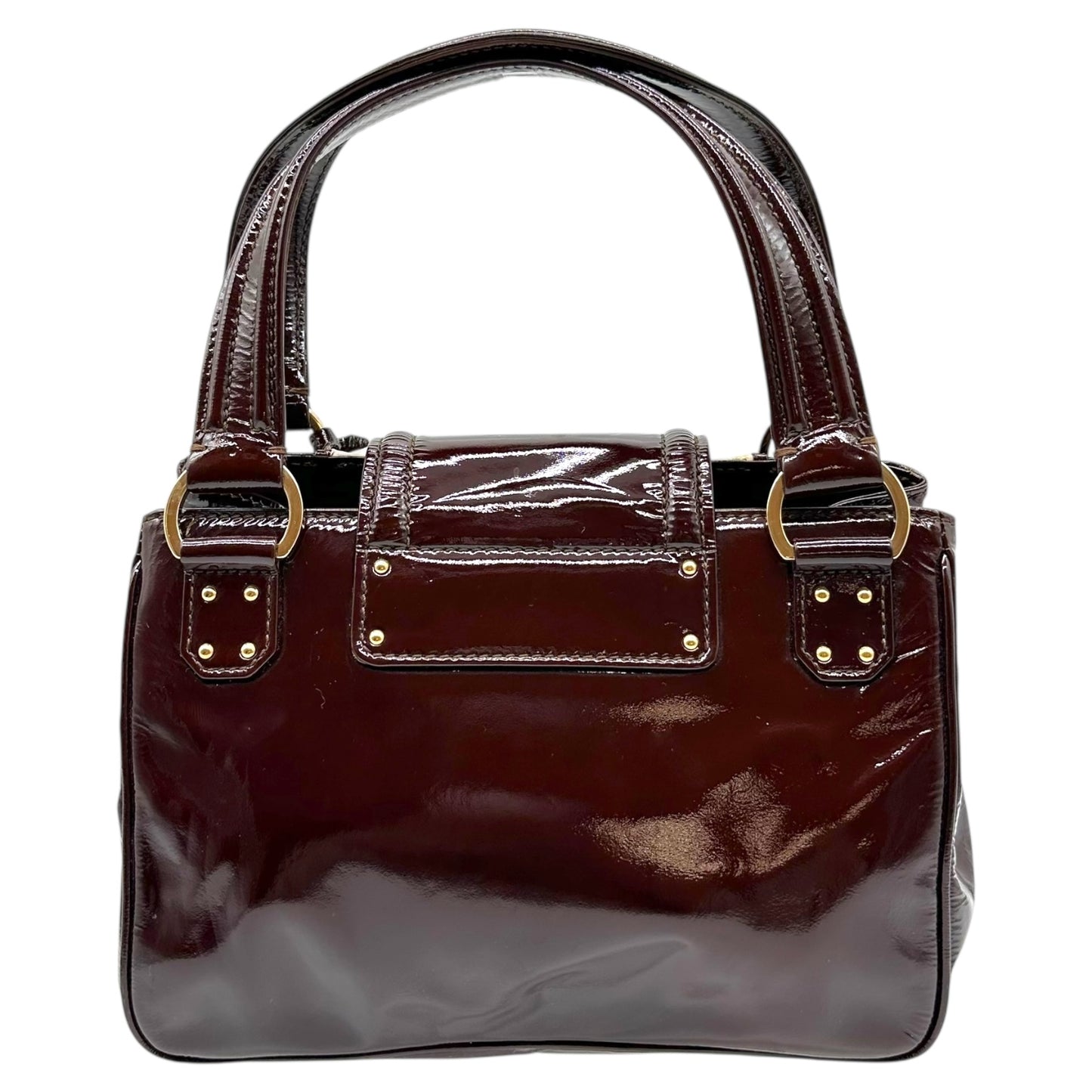 Louis Vuitton Burgundy & Ivory Patent Leather Bicolor Cruise Sac Bag