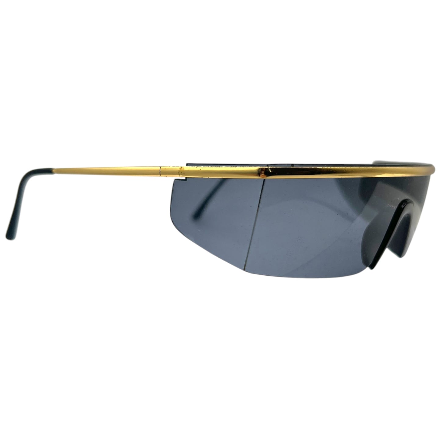 Versace N60 Black & Gold Shield Sunglasses w/ Case