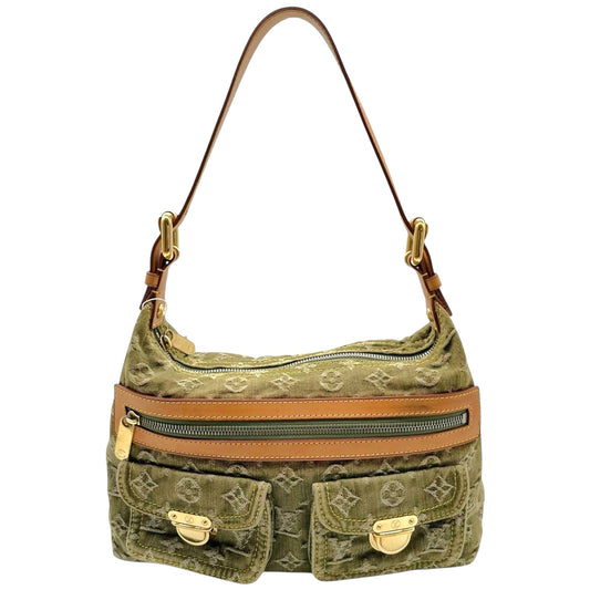 Louis Vuitton Green Denim Baggy PM Shoulder Bag RARE