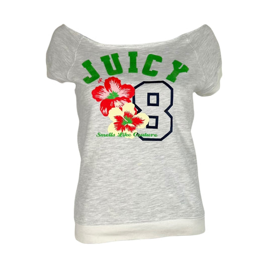 Juicy Couture Hibiscus Graphic Off Shoulder T-Shirt
