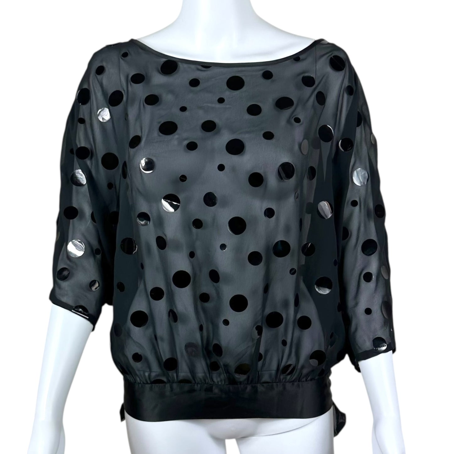 Jean Paul Gaultier Jean's Black Sheer Sequin Blouse