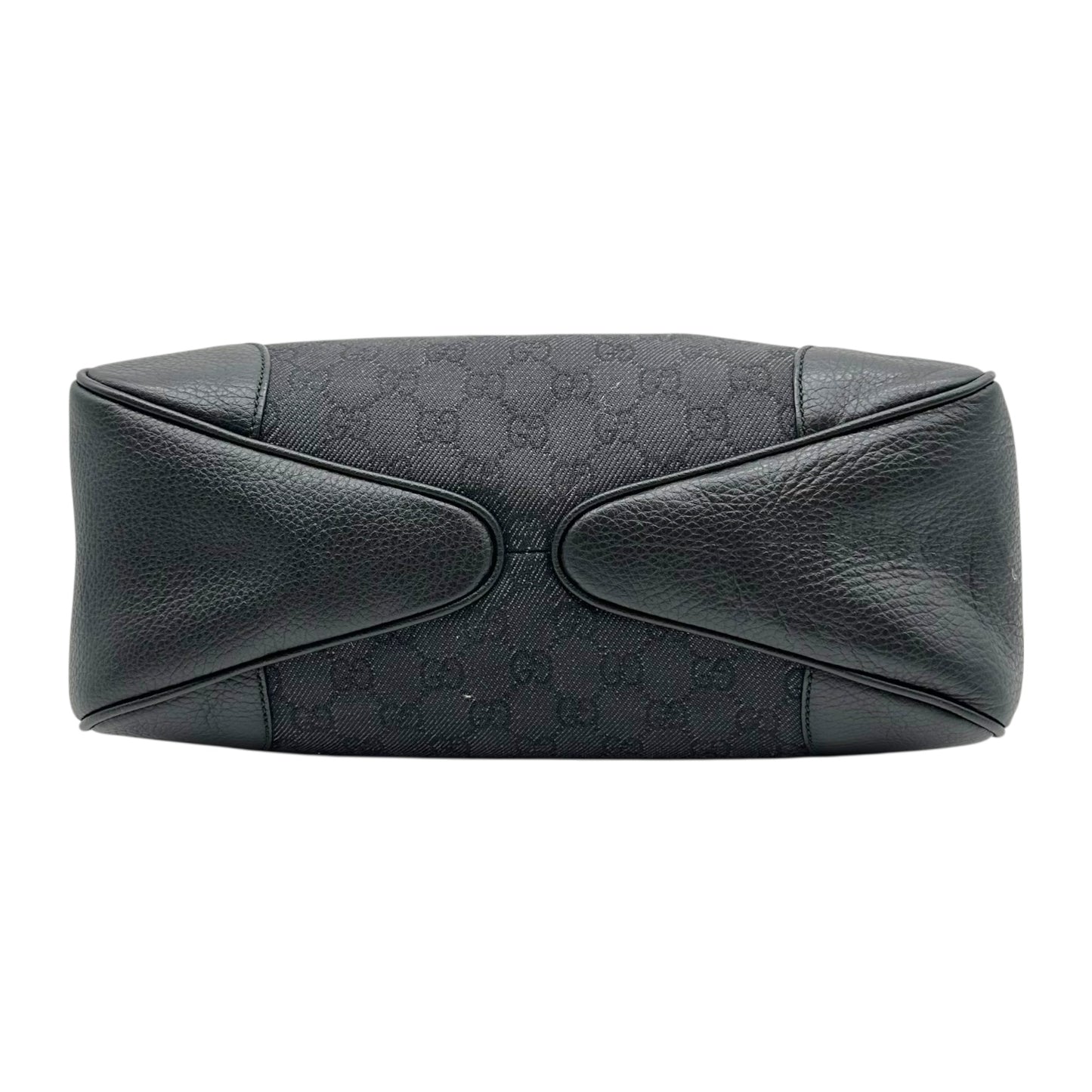 Gucci Gray Denim Monogram Hobo Shoulder Bag