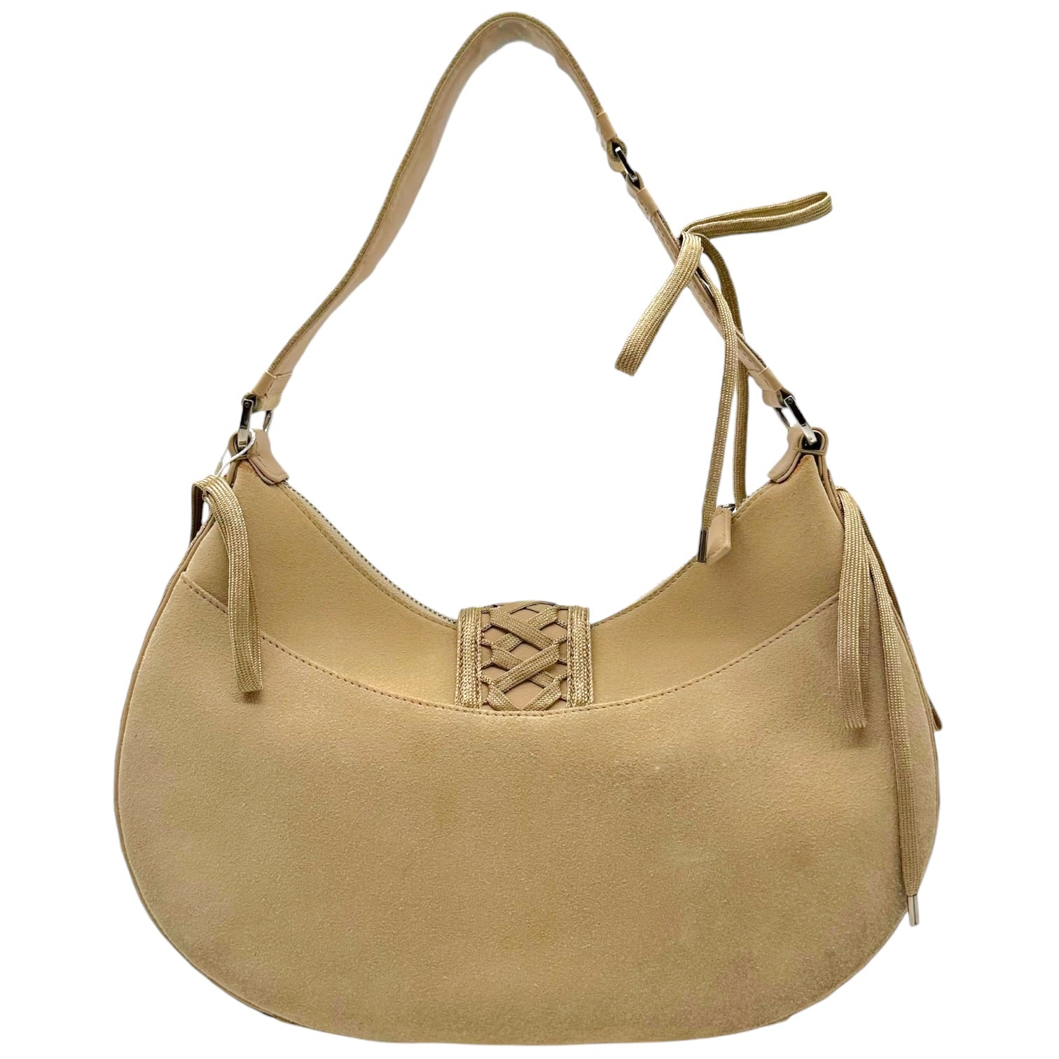 Christian Dior Tan Suede Lace Up Shoulder Bag