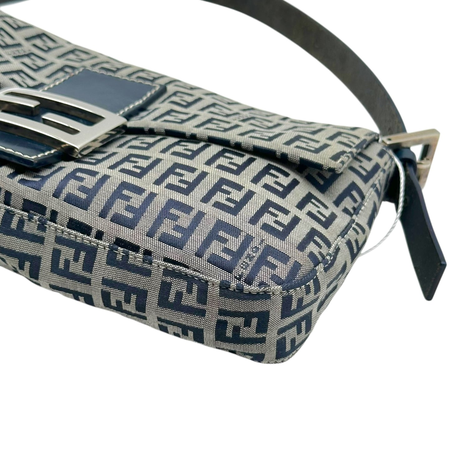 Fendi Navy Blue Zucchino Monogram Baguette Bag
