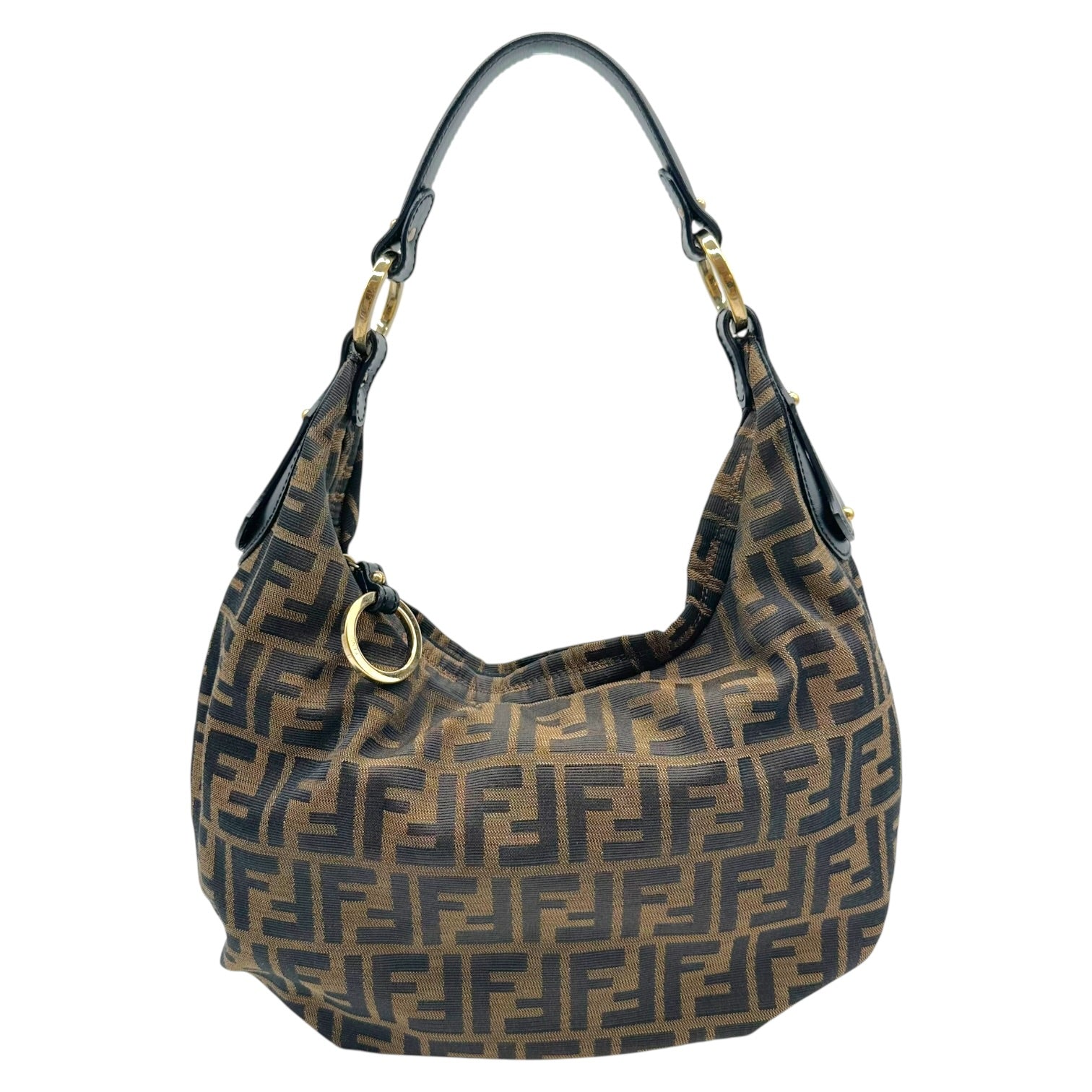 Fendi Brown Zucca Monogram Hobo Shoulder Bag