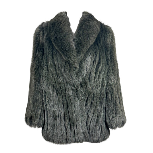 Vintage Emba Forest Green Striped Fox Fur Coat