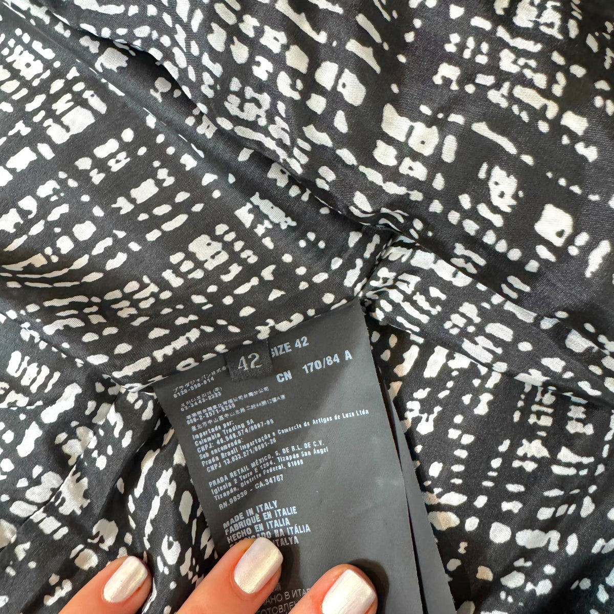 Prada Black White Tweed Silk Jacket Round Neckline