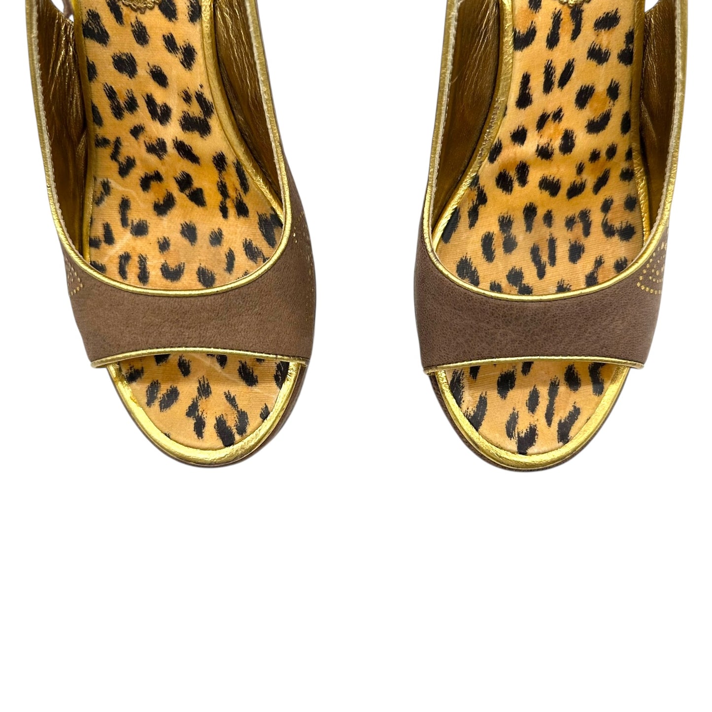 Roberto Cavalli Brown Suede Platform Slingback Heels - Outfit Repeater