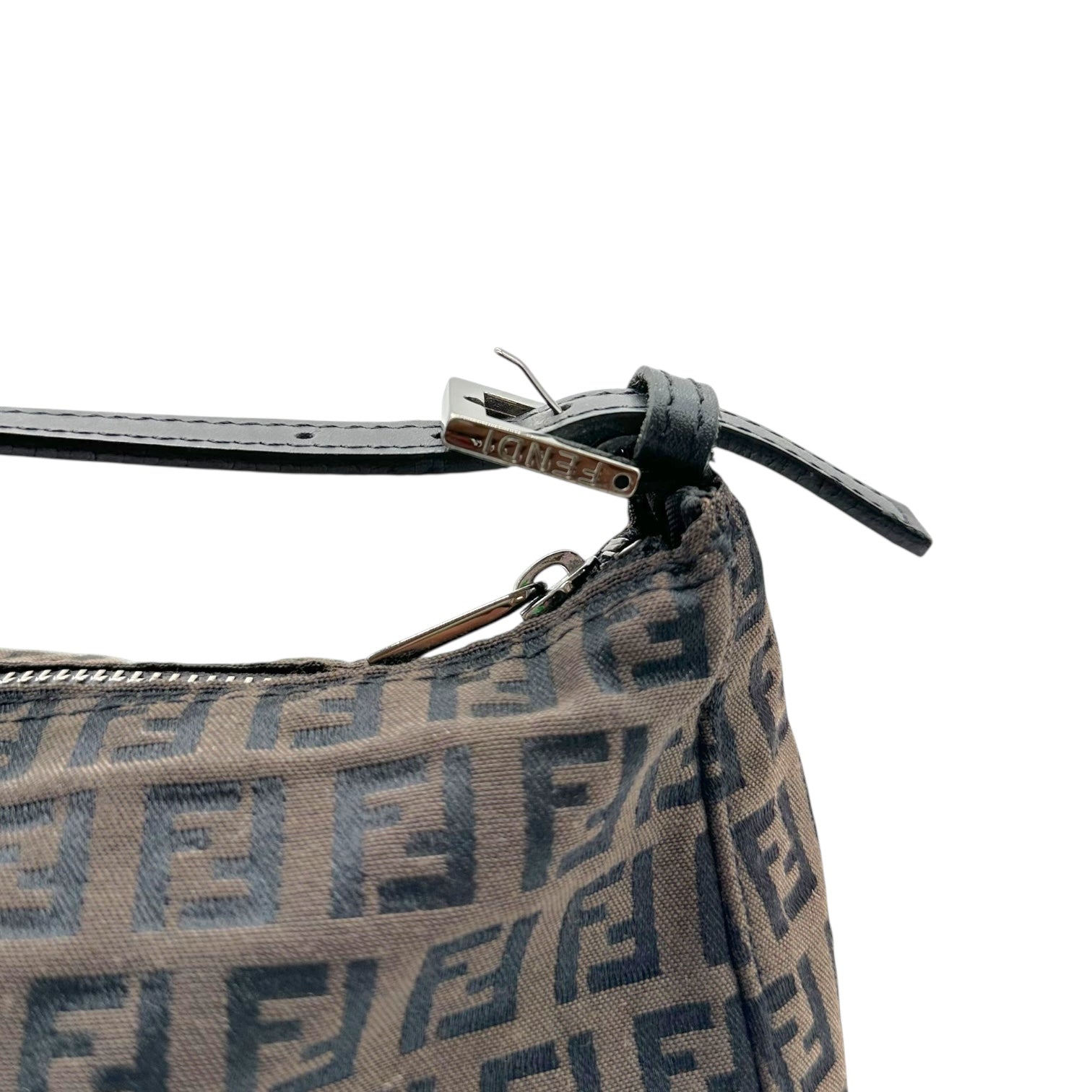 Fendi Brown Zucca Monogram Pochette Bag - Outfit Repeater