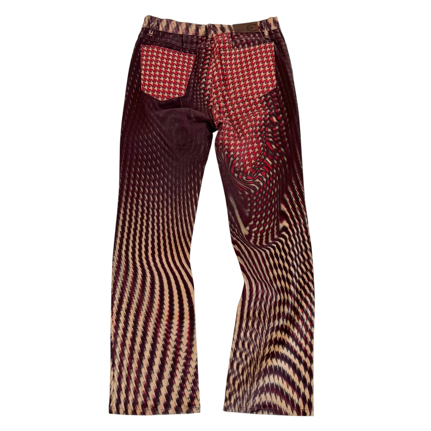 Just Cavalli Roberto Cavalli Burgundy Psychedelic Swirl Print Jeans
