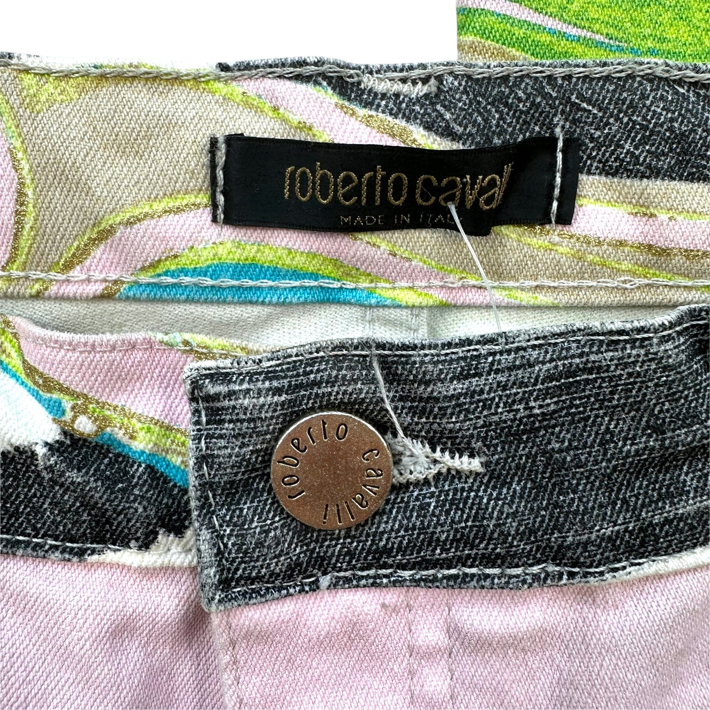 Roberto Cavalli S/S 2004 Floral & Zebra Print Jeans