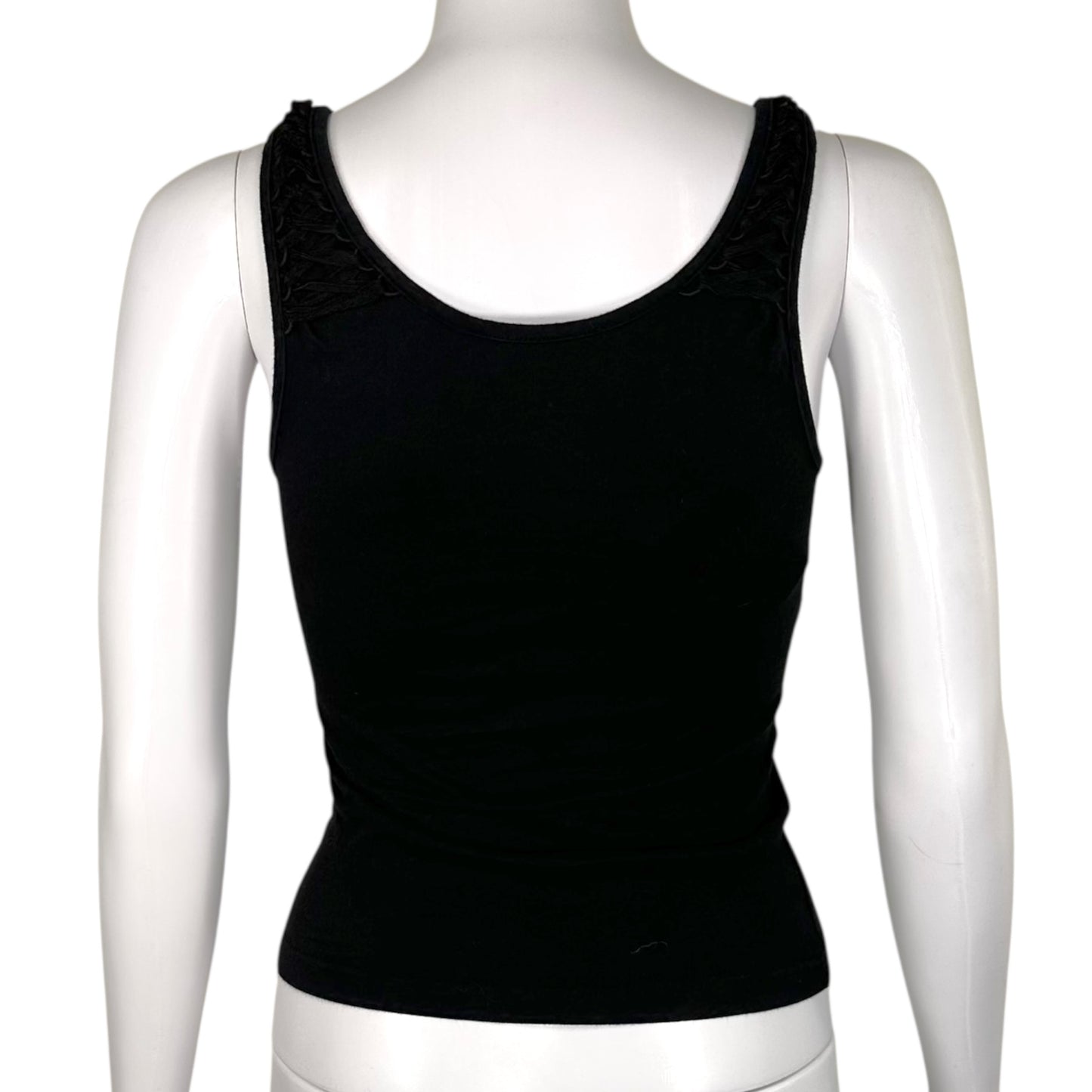 Christian Dior F/W 2002 Black Lace Up Tank Top