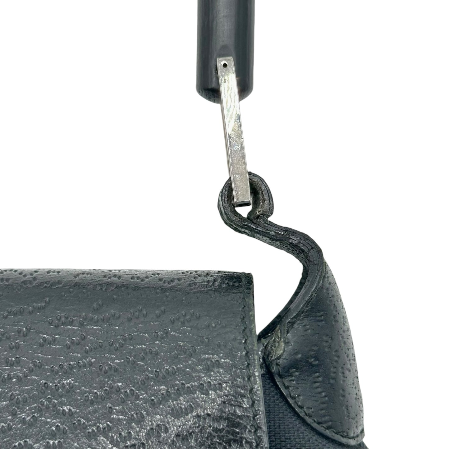 Gucci Black Leather & Canvas Bamboo Handle Mini Jackie Bag