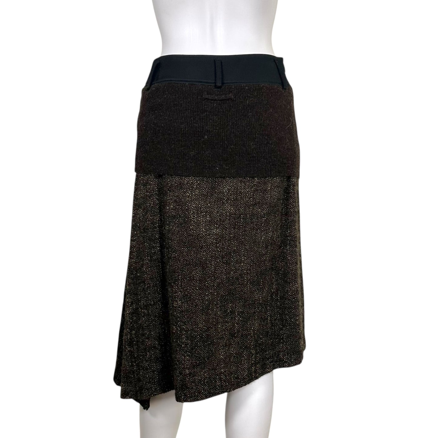 Jean Paul Gaultier Asymmetrical Layered Tweed Midi Skirt