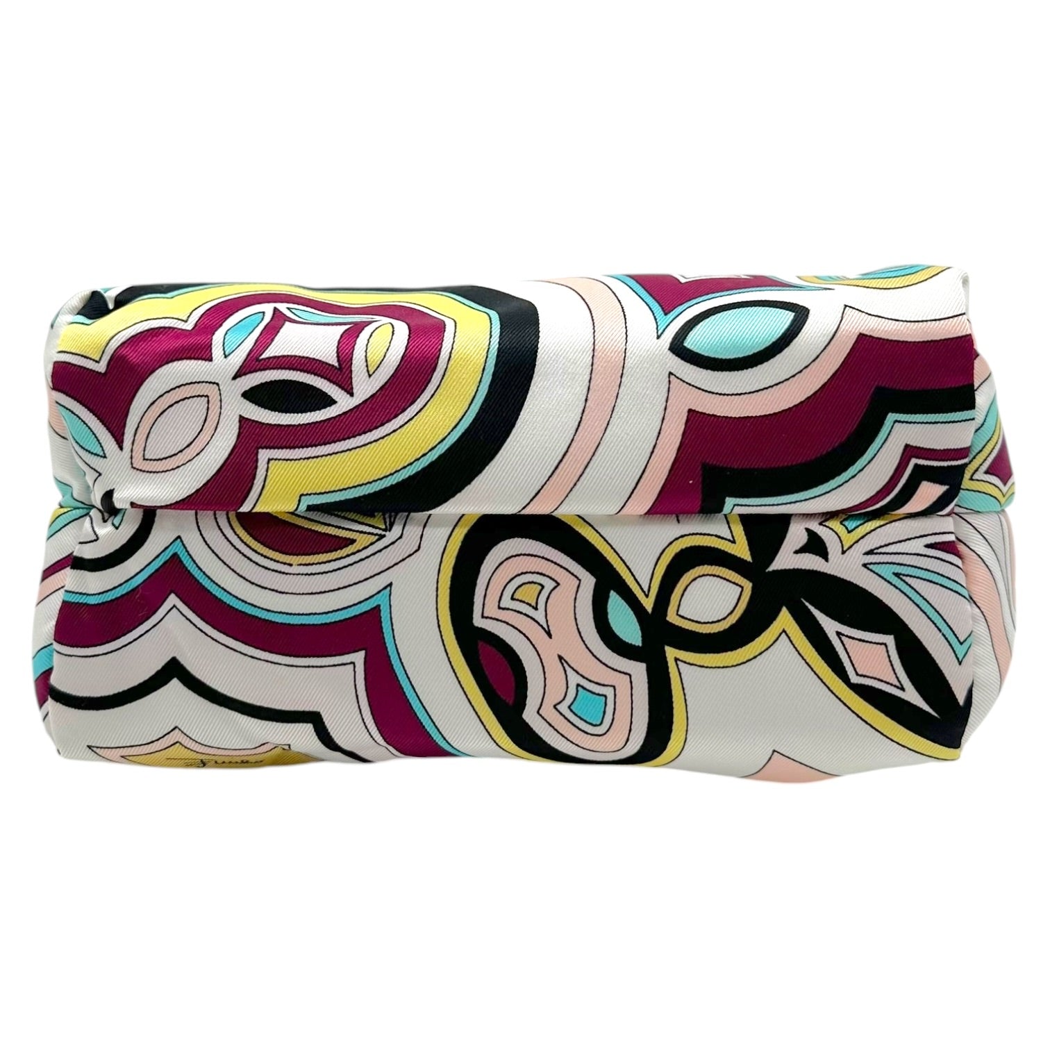 Emilio Pucci Silk Mini Pochette Bag White Multicolor Print