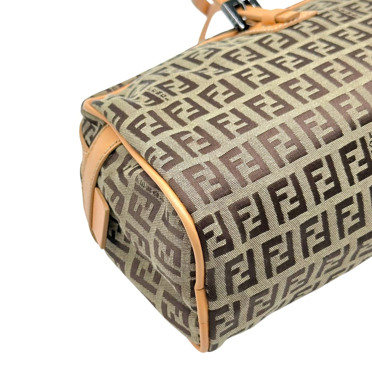 Fendi Tan & Brown Zucchino Mongram East-West Shoulder Bag
