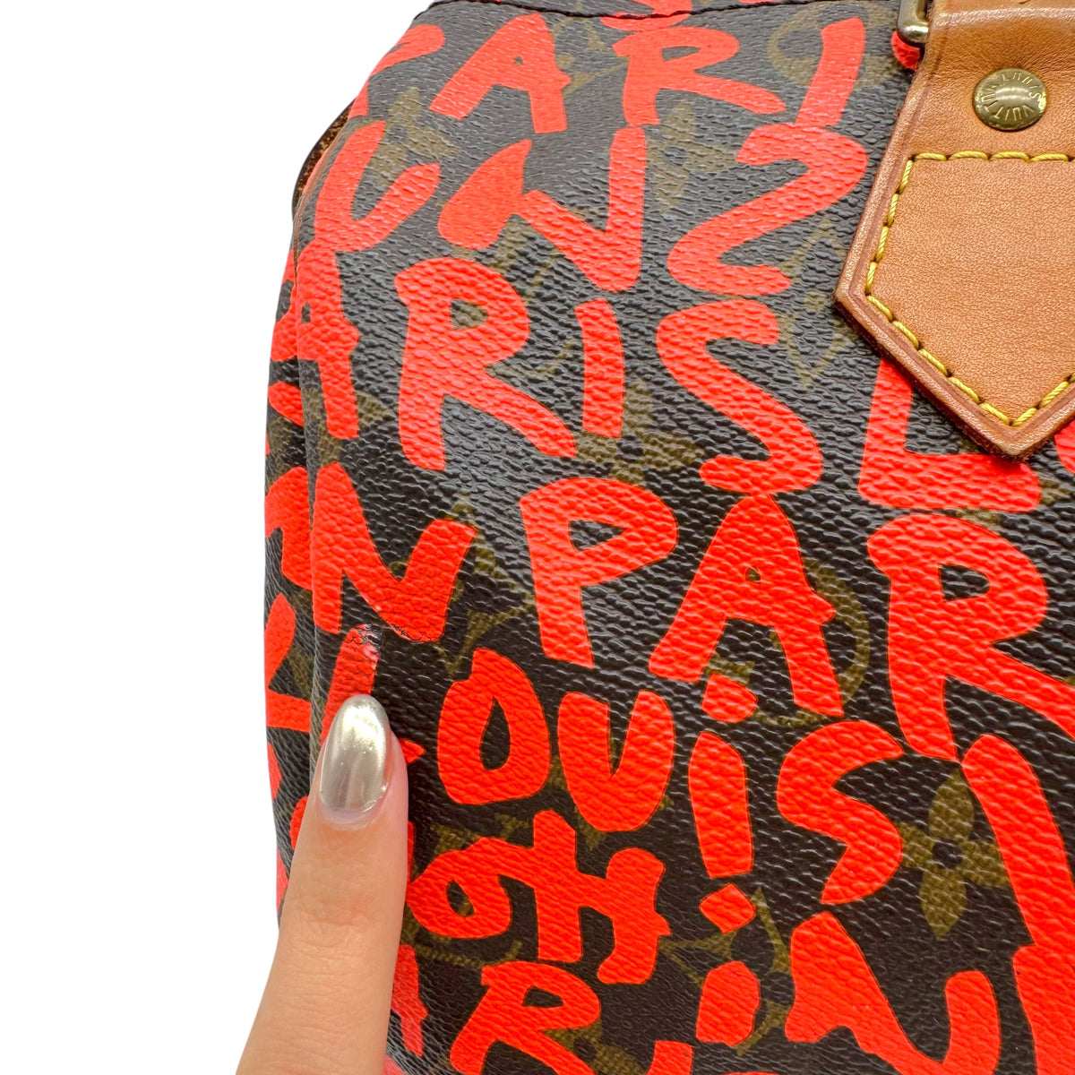 Louis Vuitton Speedy 30 Handbag Orange Graffiti Canvas