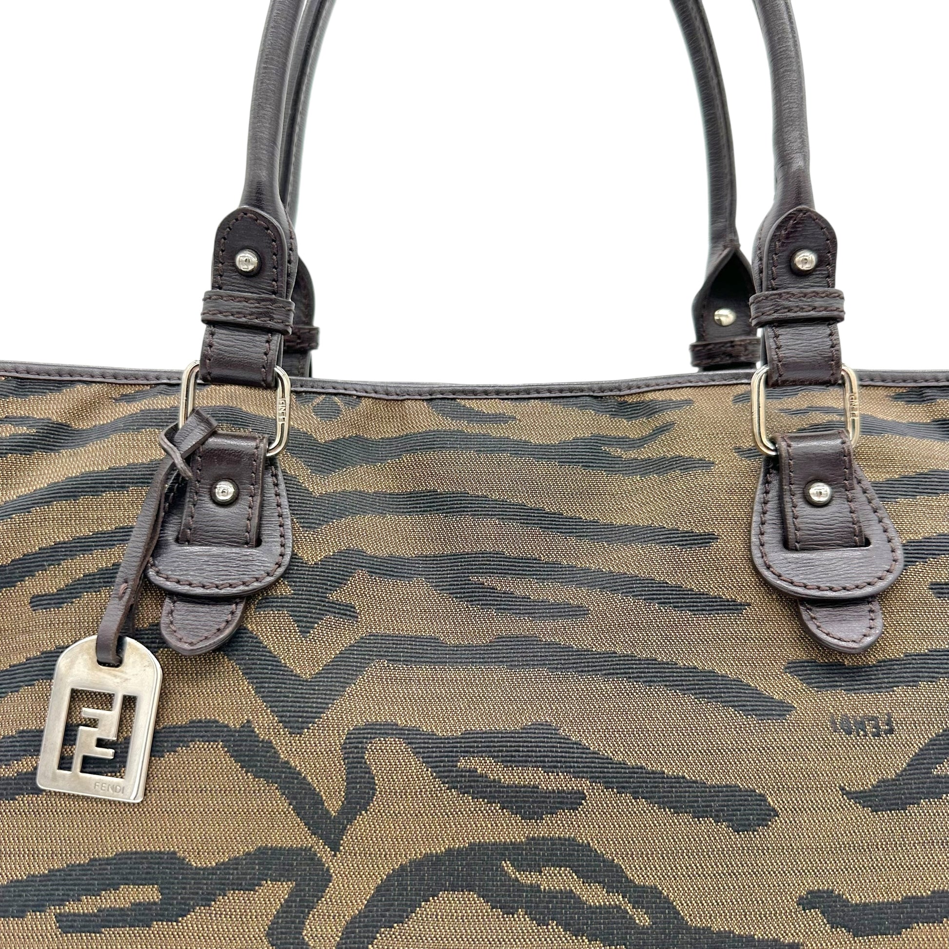 Fendi Brown Tiger Print Tote - Outfit Repeater