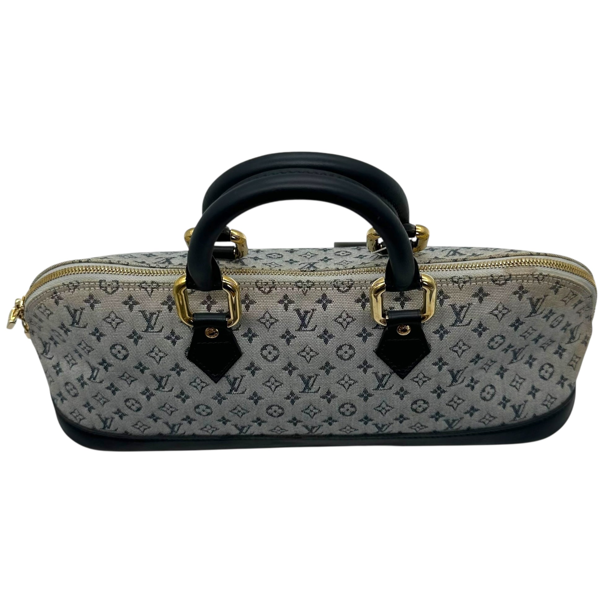 Louis Vuitton Navy Blue Lin Monogram East West Alma Bag - Outfit Repeater