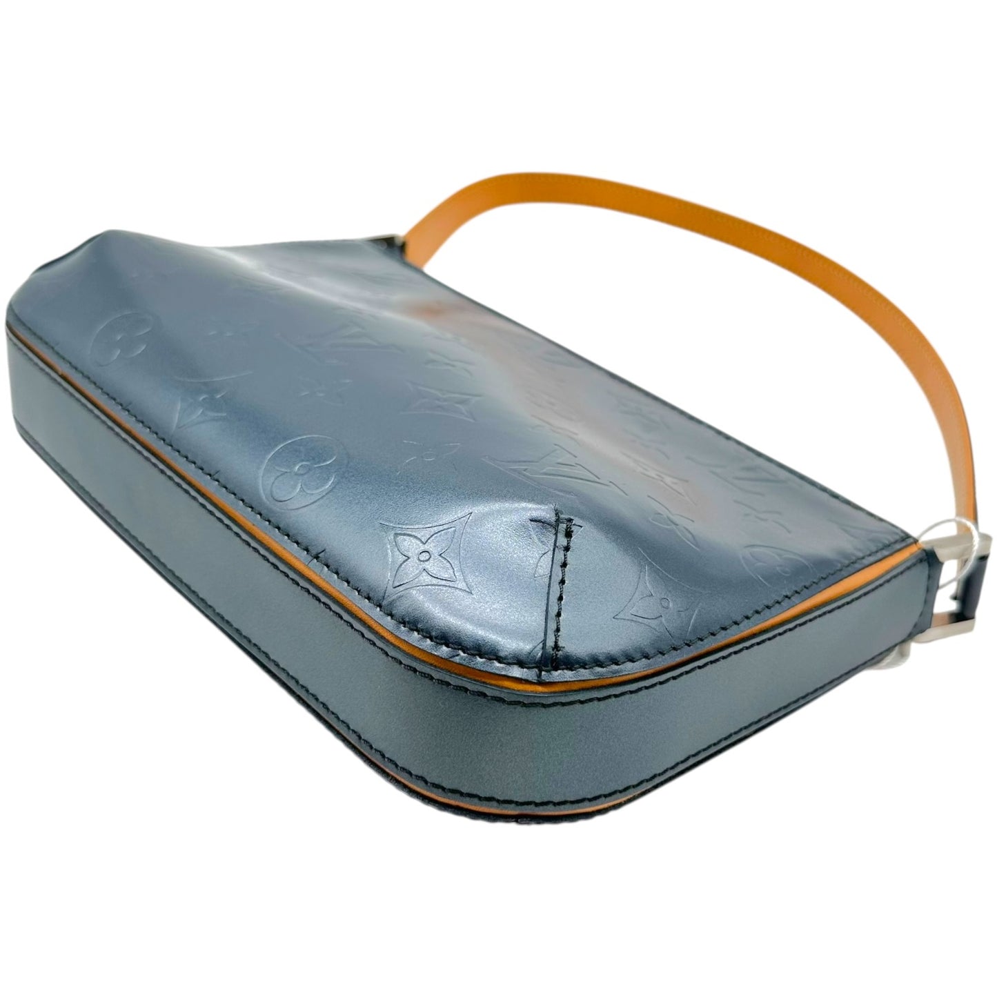 Louis Vuitton Pochette Bag Blue Gray Embossed Monogram