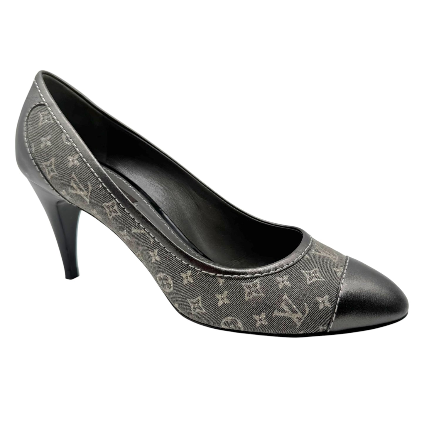 Louis Vuitton Gray Lin Monogram Pumps