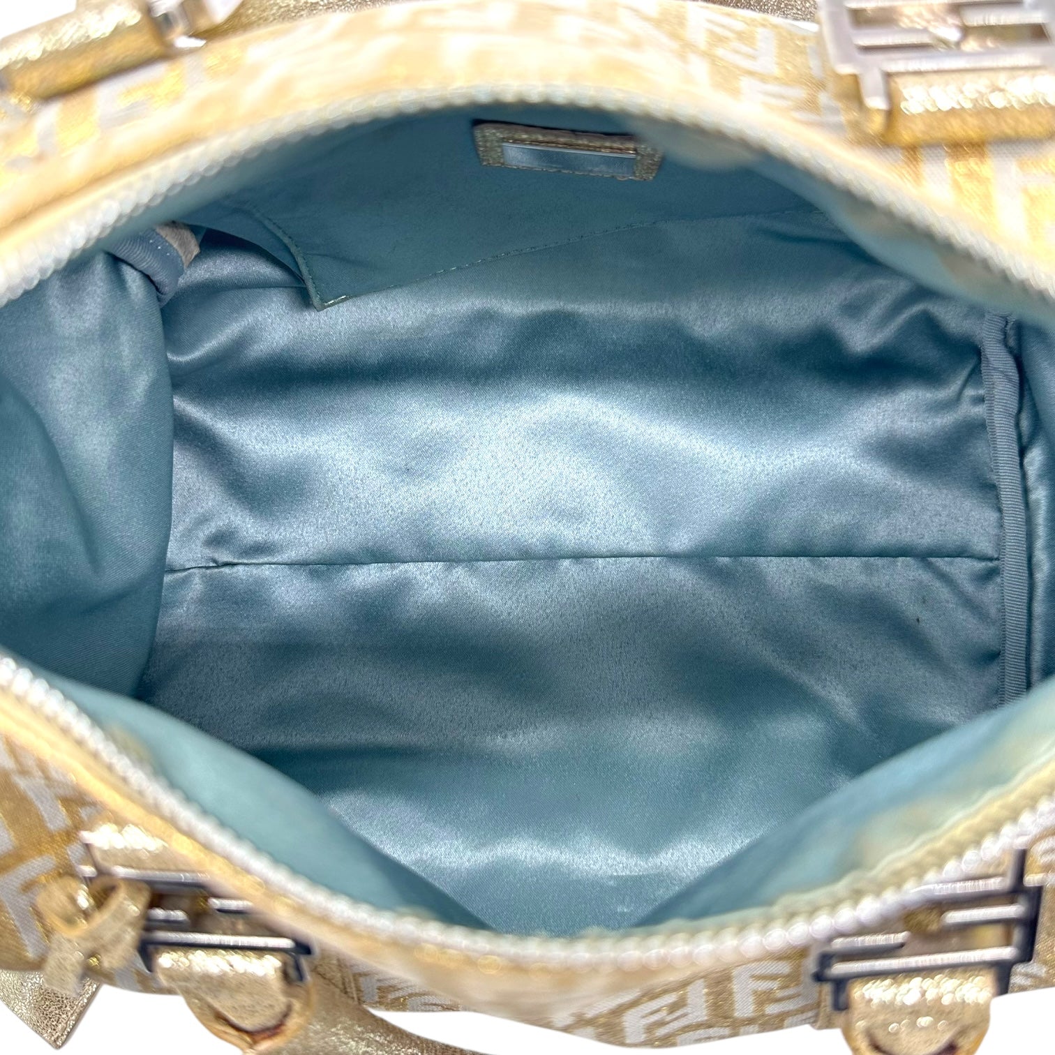 Fendi Gold & Silver Metallic Zucchino Small Bowler Bag - Outfit Repeater