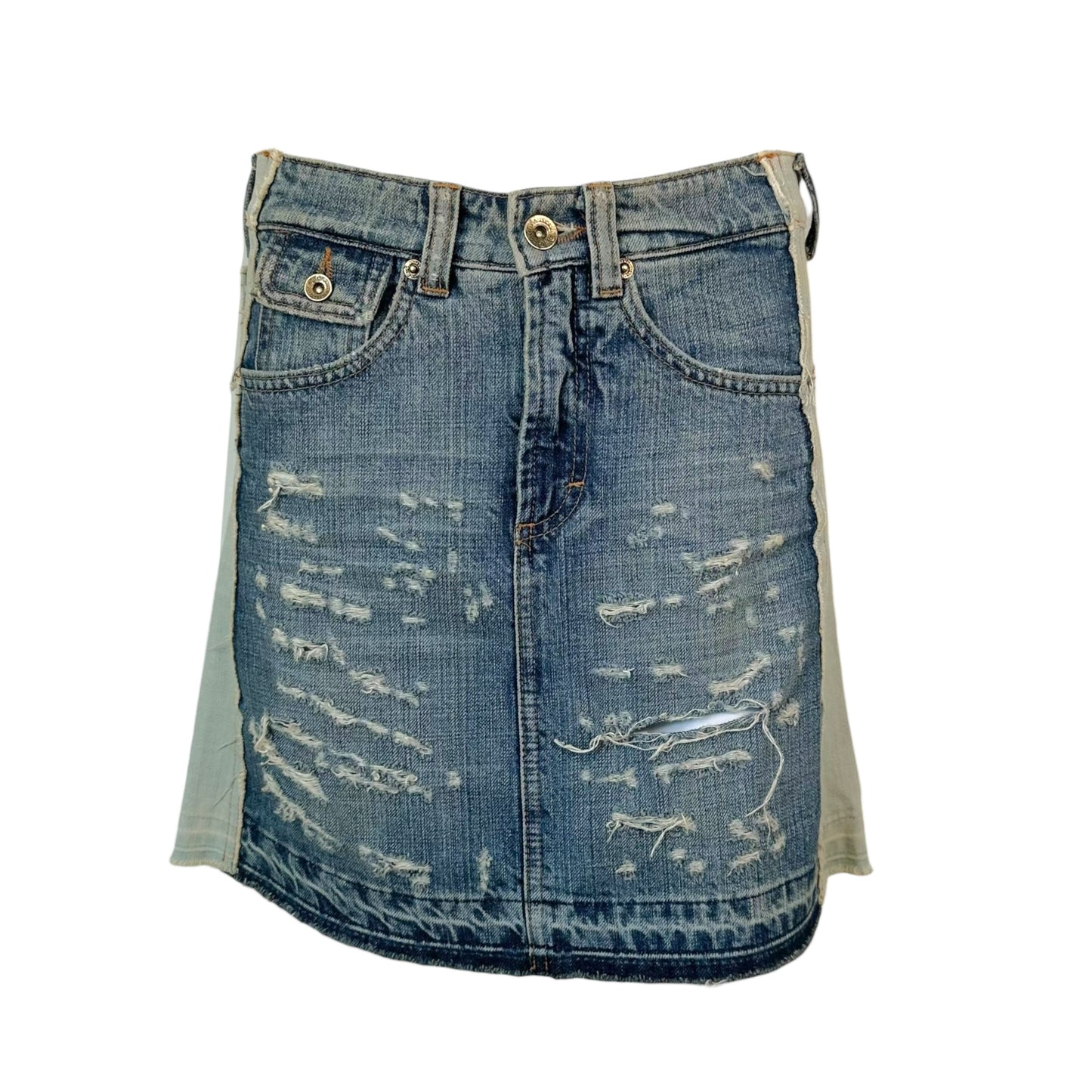 D&G Dolce & Gabbana 'Vintage' Distressed Denim Mini Skirt - Outfit Repeater