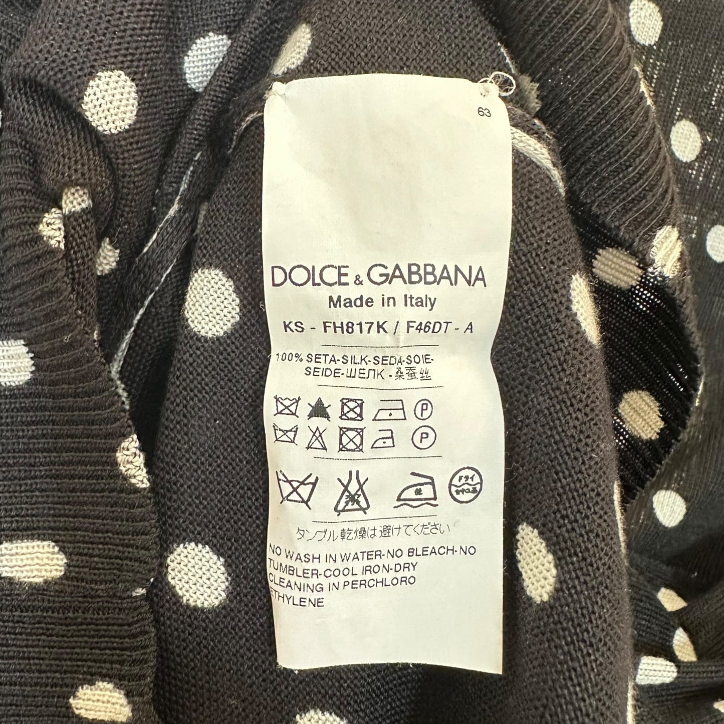 Dolce & Gabbana Polka Dot Print Silk Knit Tank Top