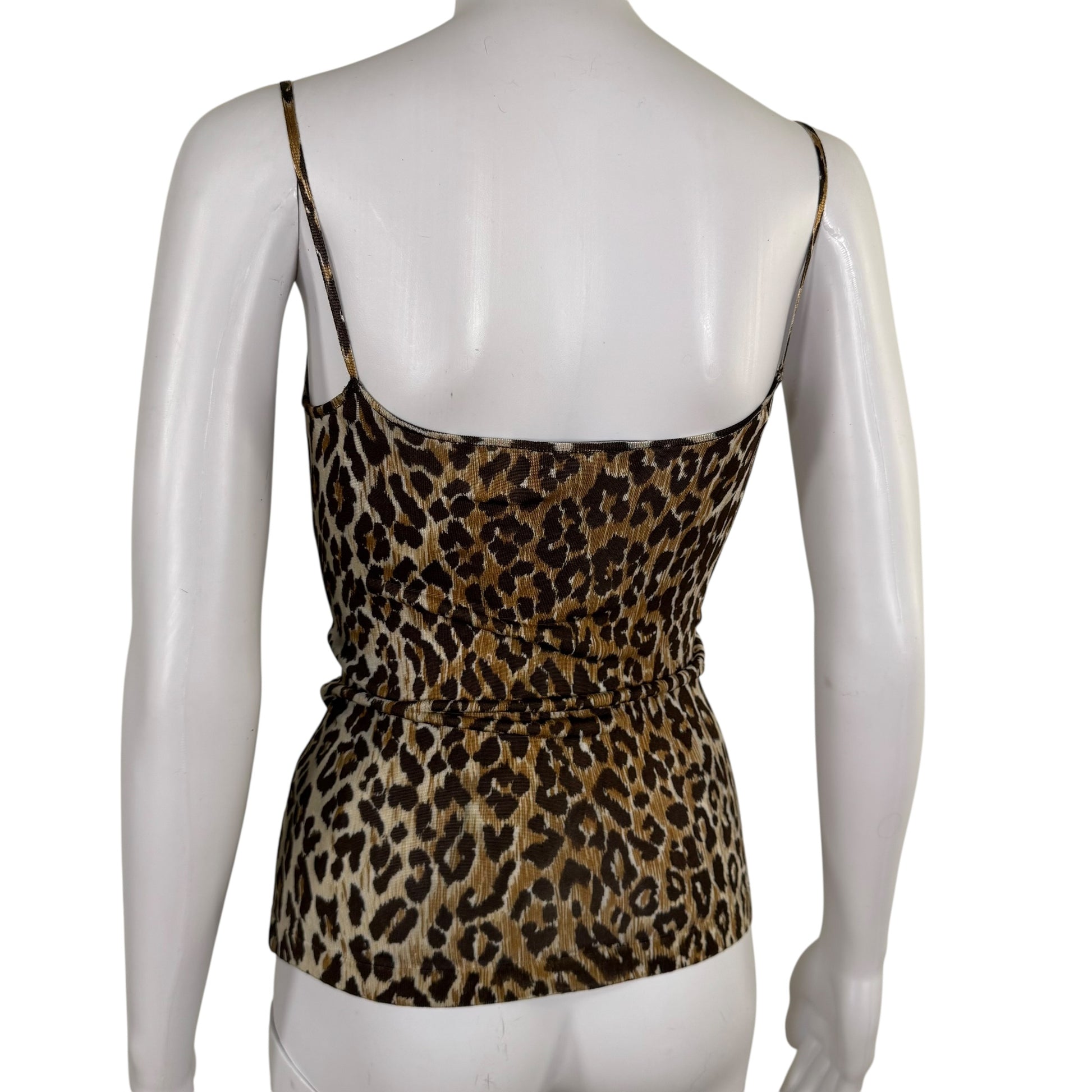 Dolce & Gabbana Leopard Print Lace Up Tank Top