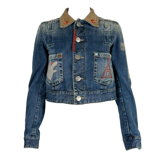 Dsquared2 Embroidered Crop Denim Jacket