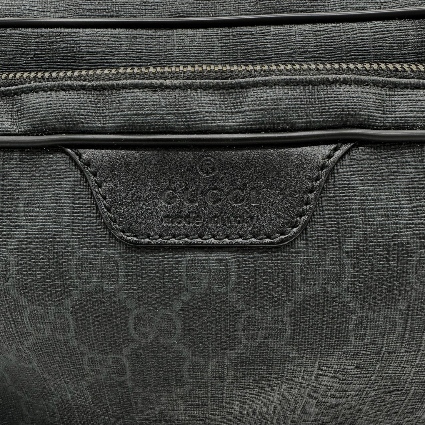 Gucci Black Monogram Cosmetic / Toiletry Bag