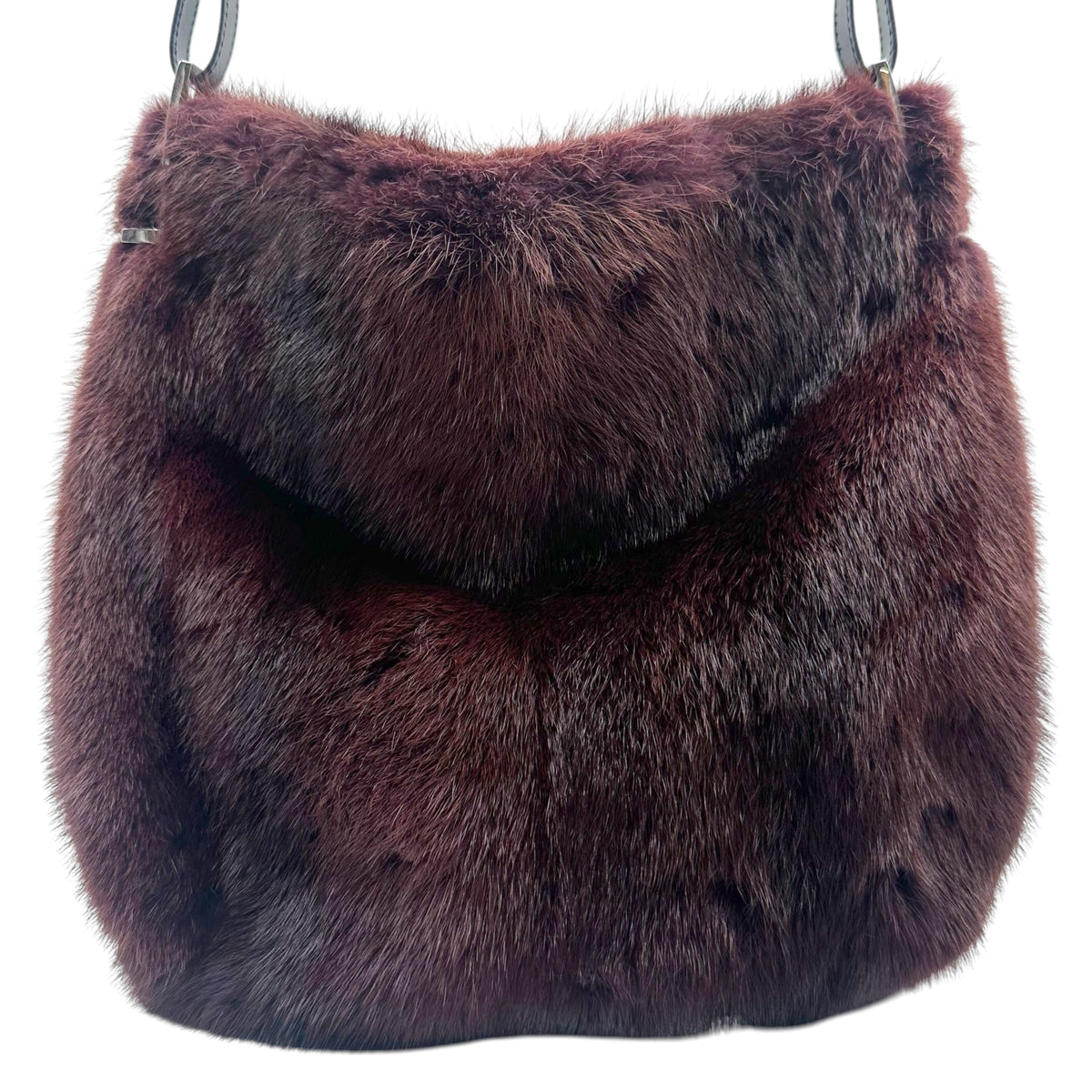 Gucci Hobo Bag Burgundy Mink Fur Shoulder