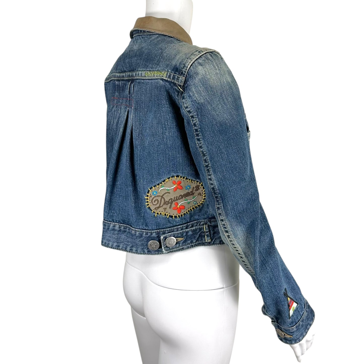 Dsquared2 Embroidered Crop Denim Jacket