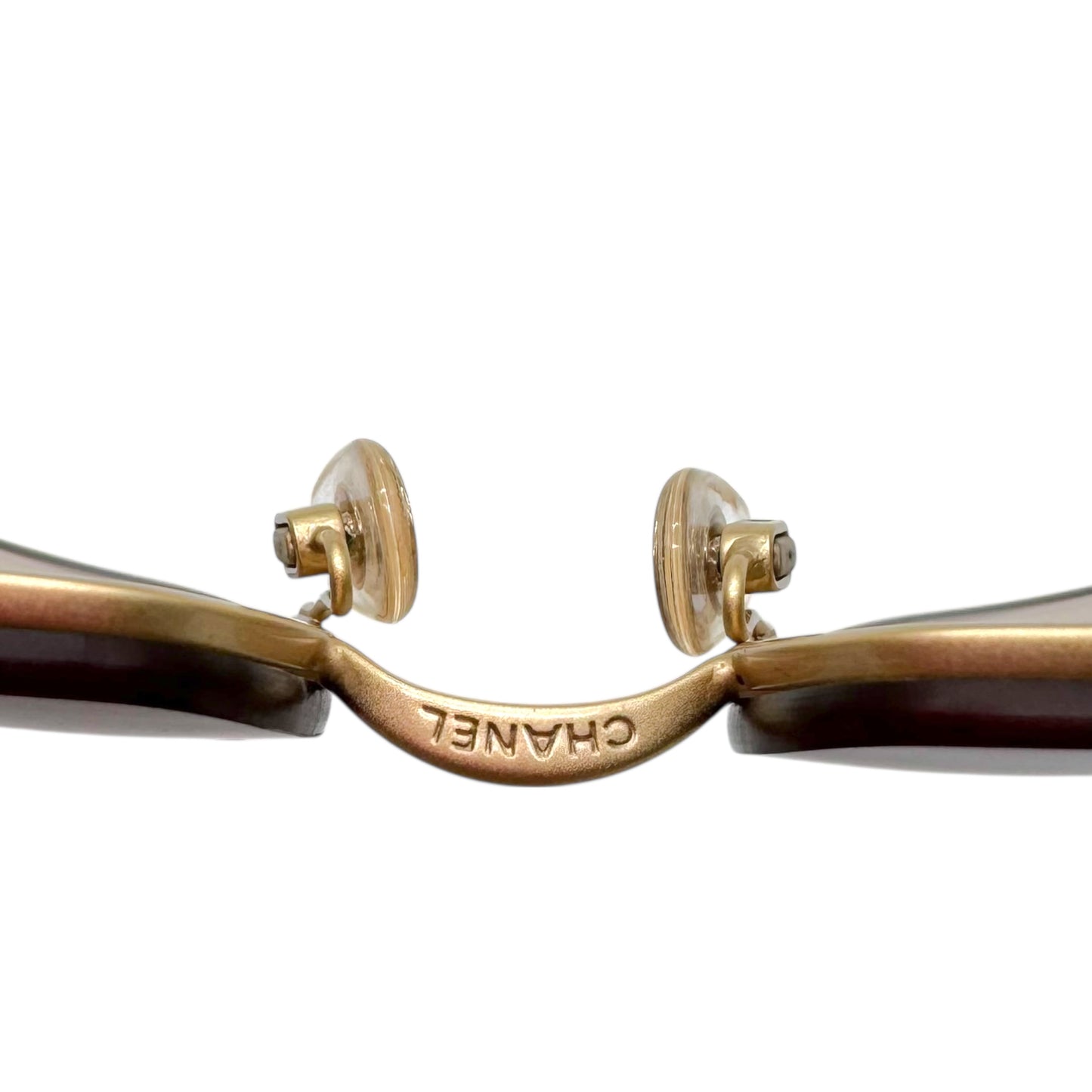 Chanel Beige/ Gold Crystal Logo Rimless 4092-B Sunglasses