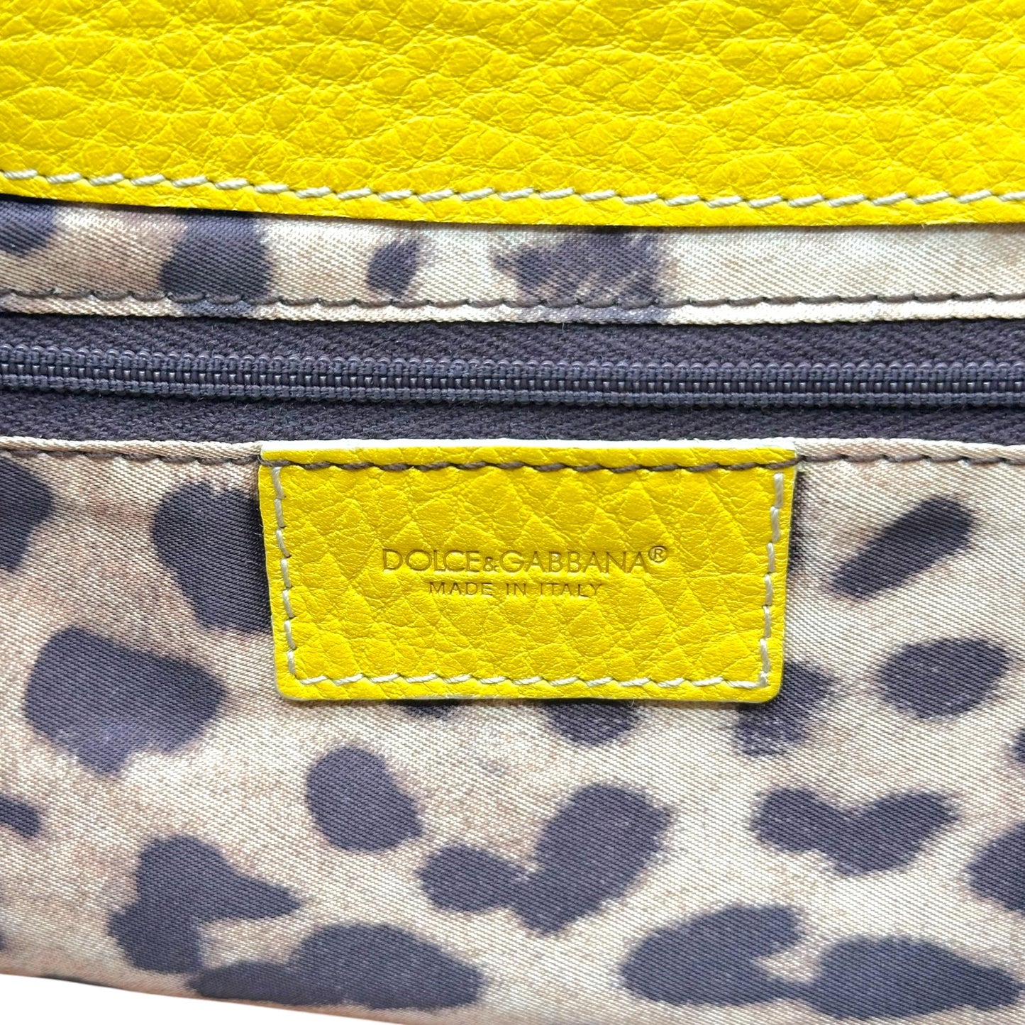 Dolce & Gabbana Yellow Gold Leather Shoulder Bag