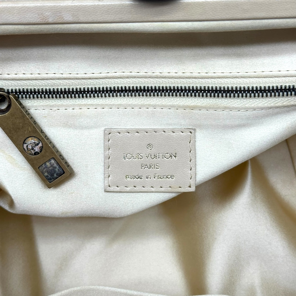 Louis Vuitton Ivory Mink Demi Lune Bag with Monogram