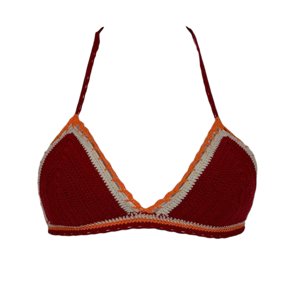 Hysteric Glamour Crochet Bra Top Red Orange Mini Shorts Set