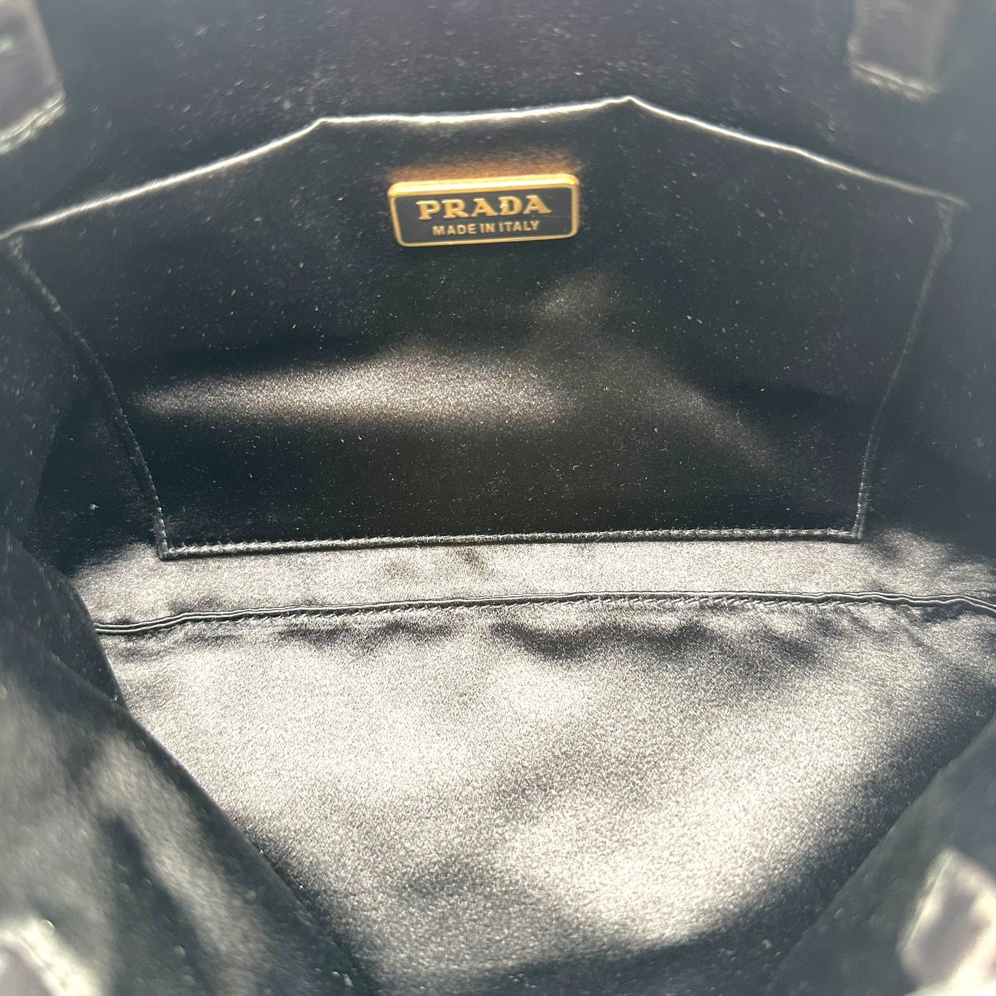 Prada Black Leather Gold Studded Mini Bag