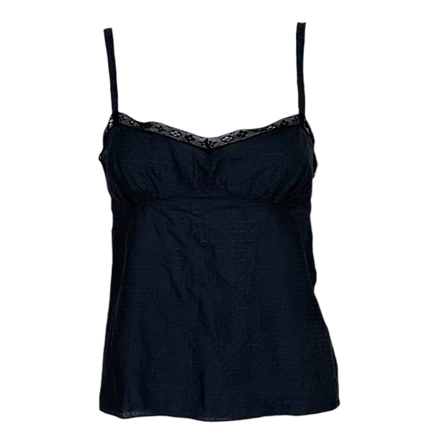 Louis Vuitton Black Logo Print Cotton & Silk Cami