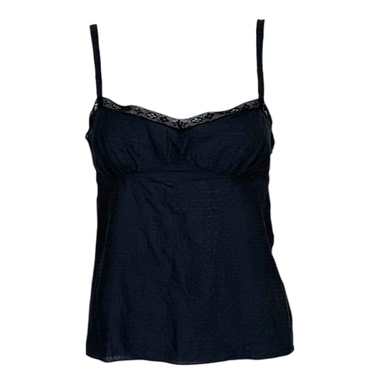 Louis Vuitton Black Logo Print Cotton & Silk Cami