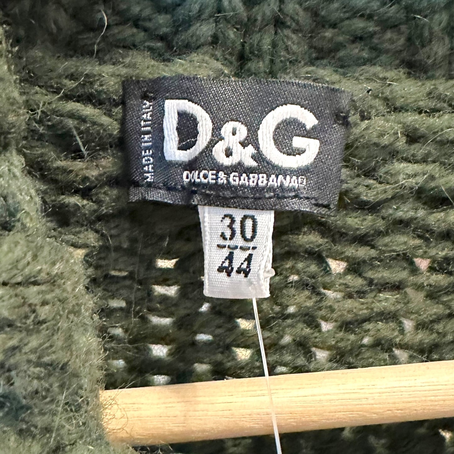 D&G Dolce & Gabbana F/W 2002 Green Knit Floral Pullover Sweater