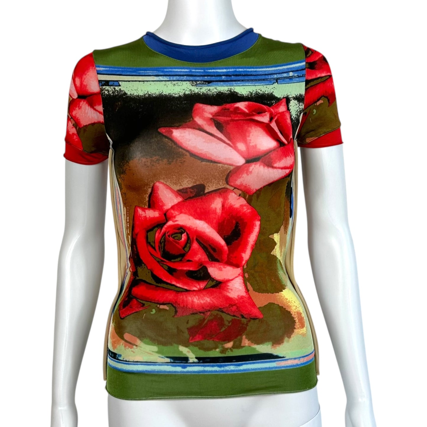 Jean Paul Gaultier Iconic Rose Print T-Shirt