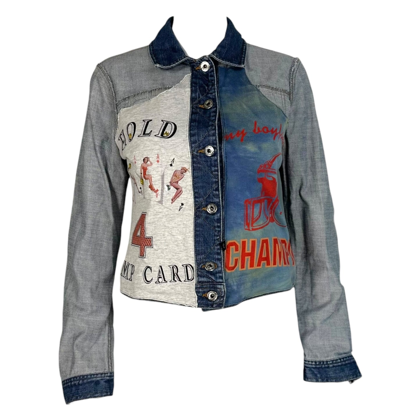 D&G Dolce & Gabbana 'T-Shirt' Patchwork Graphic Denim Jacket