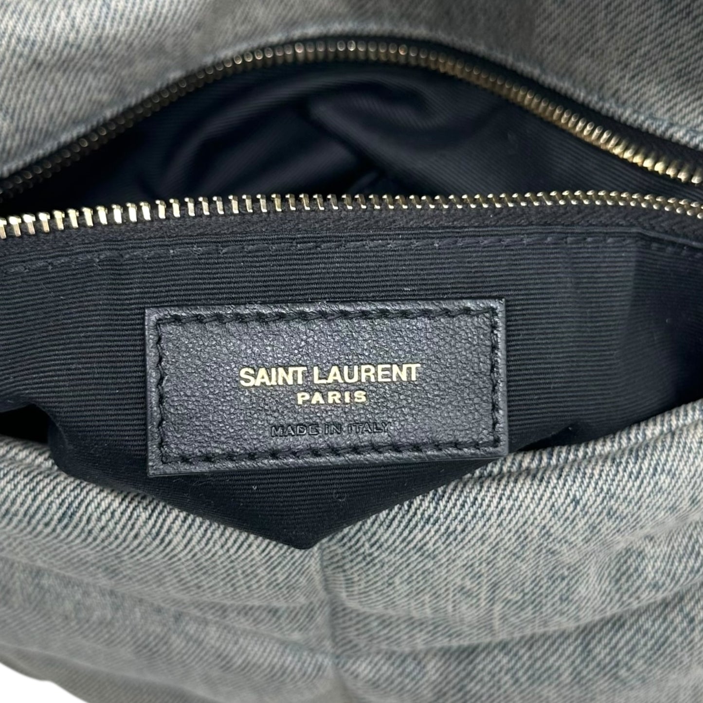 Saint Laurent Paris Medium Denim Puffer Bag