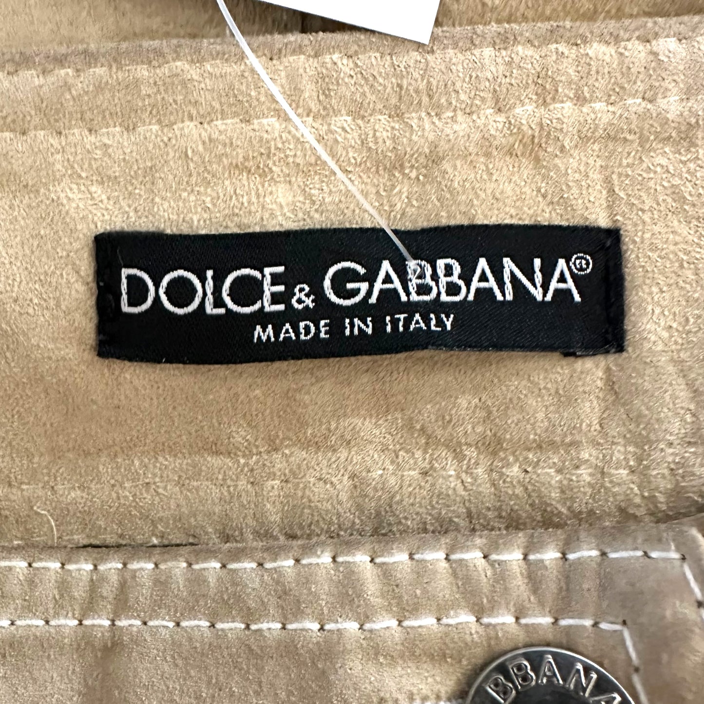 Dolce & Gabbana Suede Mini Skirt w/ Logo Charms