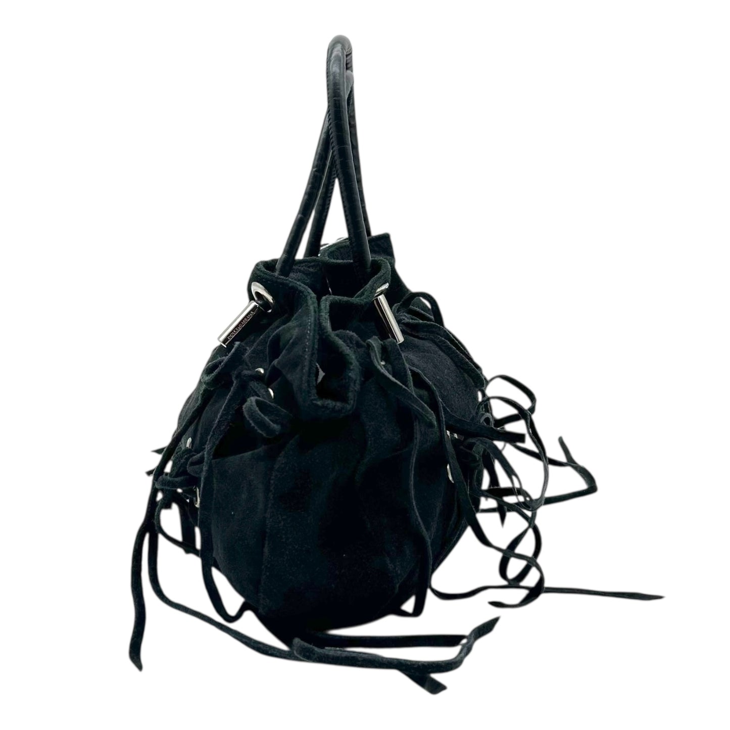 Dolce & Gabbana Black Suede Bow Embellished Mini Bag - Outfit Repeater