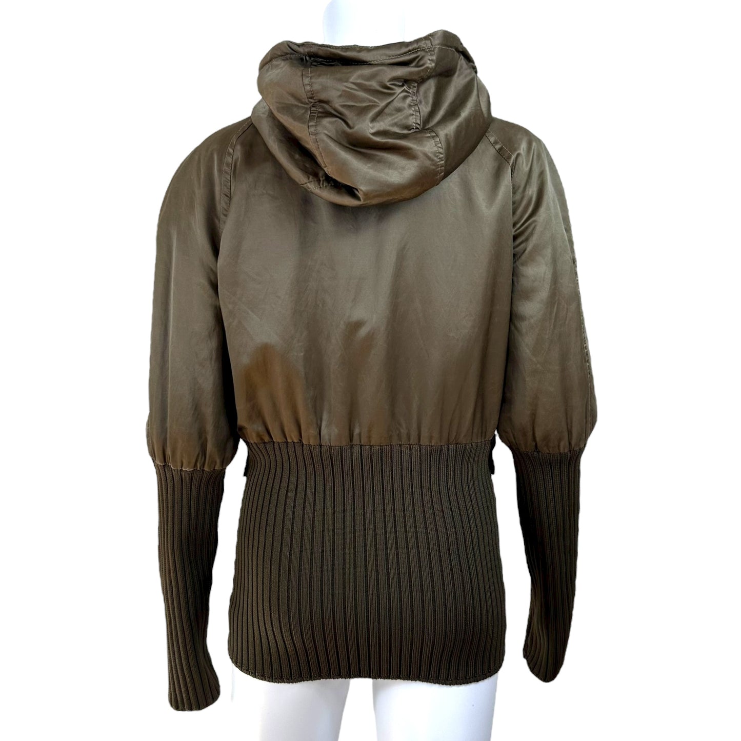 Jean Paul Gaultier Jean's 90's Khaki Green Satin Bomber Jacket